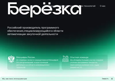 Снимок главной страницы berezka-tender.ru