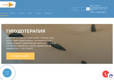 Снимок главной страницы altermed-clinic.ru