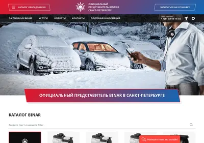 Снимок главной страницы binar.spb.ru