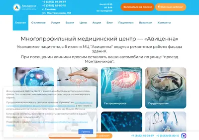 Снимок главной страницы avicenna72.ru
