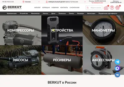 Снимок главной страницы berkut-russia.ru