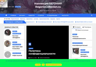 Снимок главной страницы begoniacollection.ru