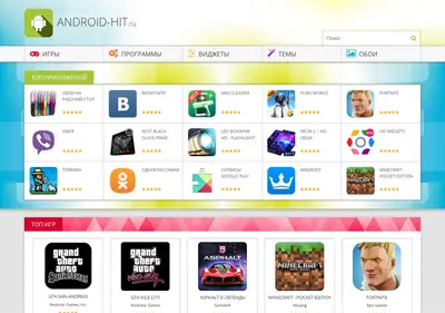 Снимок главной страницы android-hit.ru