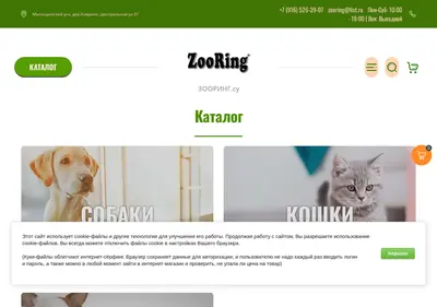 Снимок главной страницы zooring.su