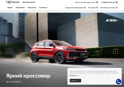 Снимок главной страницы belgee-autograd.ru