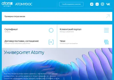 Снимок главной страницы atomydoc.ru