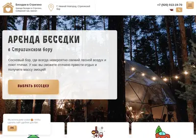 Снимок главной страницы besedkavstrigino.ru