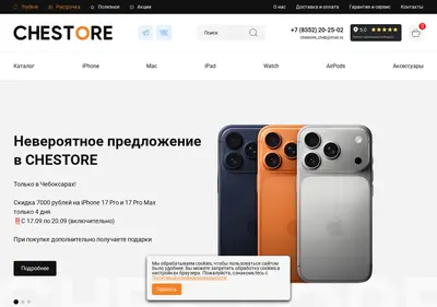 Снимок главной страницы chestore21.ru