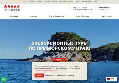 Снимок главной страницы 5stars-vl.ru