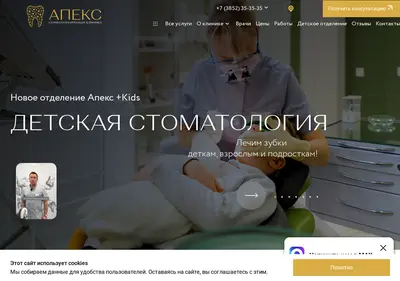 Снимок главной страницы apex22.ru