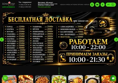 Снимок главной страницы bonapizza.ru