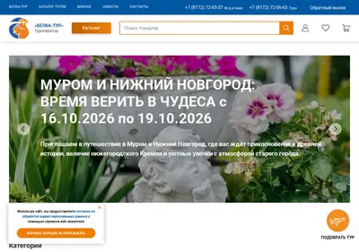Снимок главной страницы belkatour.ru