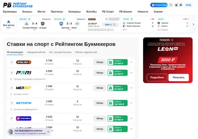Снимок главной страницы bookmaker-ratings.ru