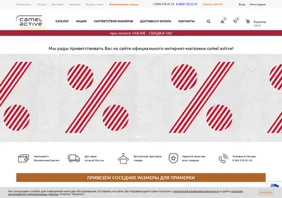 Снимок главной страницы camelactive-shop.ru