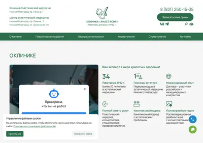 Снимок главной страницы anastaclinic.ru