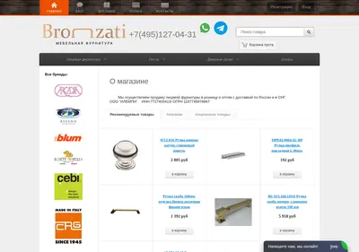 Снимок главной страницы bronzati.ru