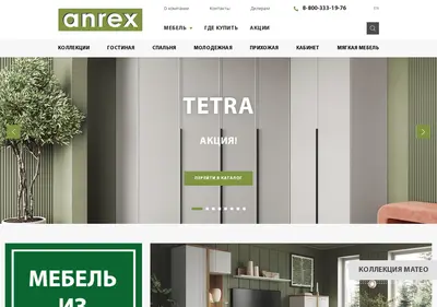Снимок главной страницы anrex.ru