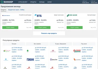 Снимок главной страницы bankdep.ru
