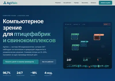 Снимок главной страницы agvisio.ru
