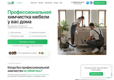 Снимок главной страницы chistgrad.ru