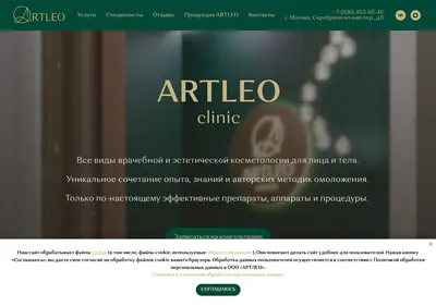 Снимок главной страницы artleoclinic.ru