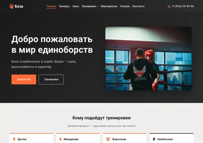 Снимок главной страницы boxing-baza.ru