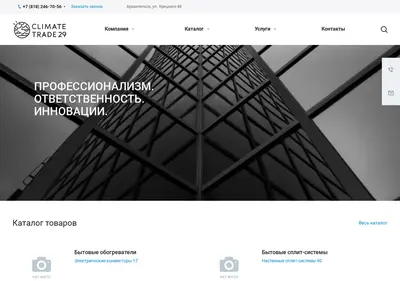 Снимок главной страницы climate-trade29.ru