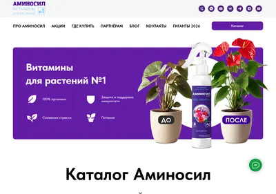 Снимок главной страницы aminosil.ru