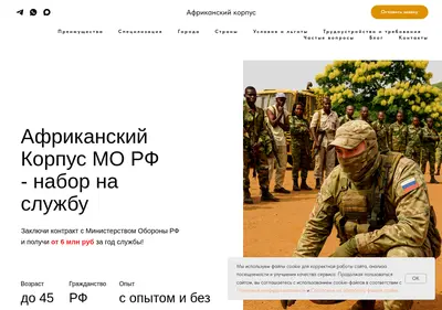 Снимок главной страницы africancorp.ru