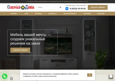 Снимок главной страницы mebelsd29.ru