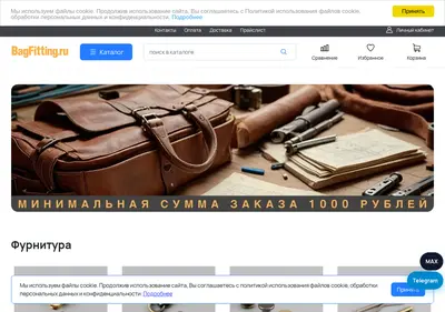 Снимок главной страницы bagfitting.ru