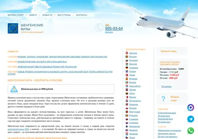 Снимок главной страницы alfavisa.ru