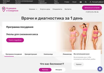Снимок главной страницы clinsev.ru