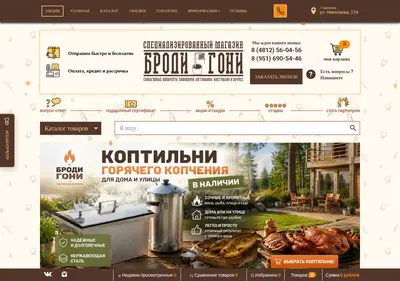 Снимок главной страницы brodigoni.ru
