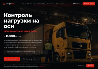 Снимок главной страницы cargosens.ru