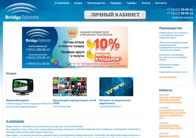 Снимок главной страницы bridge-telecom.ru
