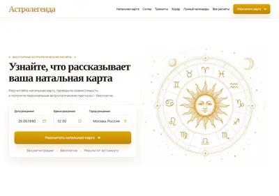 Снимок главной страницы astrolegenda.ru