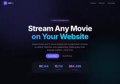 Снимок главной страницы vidsrcme.su