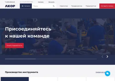 Снимок главной страницы akor.ru