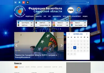 Снимок главной страницы basket63.ru