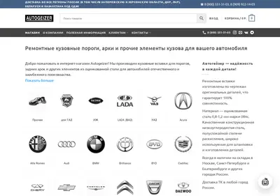 Снимок главной страницы autogeizer.ru