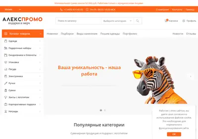 Снимок главной страницы alex-promo.ru
