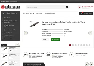 Снимок главной страницы boker-russia.ru