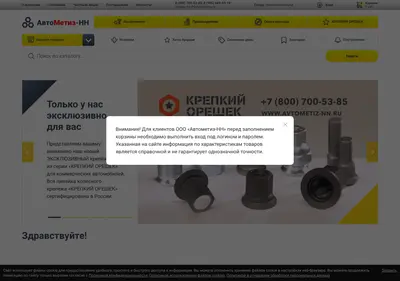 Снимок главной страницы avtometiz-nn.ru