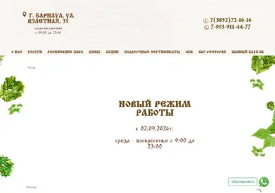 Снимок главной страницы barnaulbani.ru