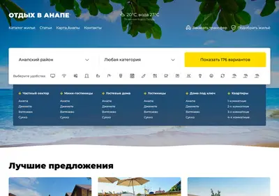 Снимок главной страницы anapastar.ru