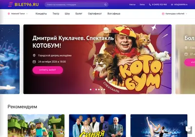 Снимок главной страницы bilet96.ru