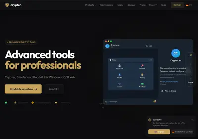 Снимок главной страницы crypter.su