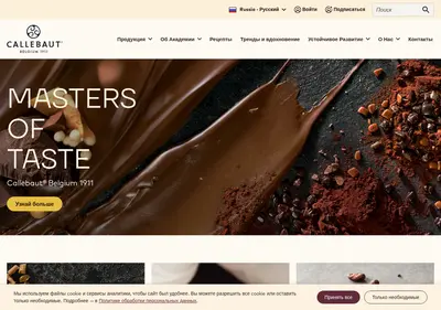 Снимок главной страницы callebaut.ru