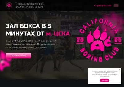 Снимок главной страницы californiaboxing.ru